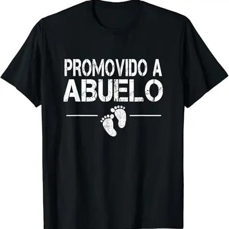 Funny Grandpa Shirt, Gift For Grandfather, Promovido A Abuelo Spanish Pregnancy Announcement Grandpa T-Shirt Menswear...