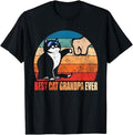 Funny Grandpa Shirt, Gift For Grandfather, Retro Best Cat Grandpa Ever T-Shirt Menswear Casual Cotton Top Hoodie, Sweatshirt