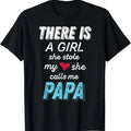 Funny Grandpa Shirt, Gift For Grandfather, She Stole My Heart T-Shirt Menswear Casual Cotton Top Hoodie, Sweatshirt