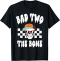 Funny Halloween Shirts For Men, Bad Two The Bone Funny 2nd Birthday Halloween Skeleton T-Shirt Menswear