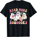 Funny Halloween Shirts For Men, Cute Ghost Book Read More Books Funny Teachers Halloween T-Shirt Menswear
