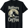 Funny Halloween Shirts For Men, Cute Nightmare Before Coffee Halloween Funny T-Shirt Menswear