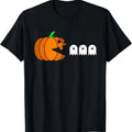 Funny Halloween Shirts For Men, Funny Halloween Pumpkin Eating Ghost, Gamer Men Women T-Shirt Menswear