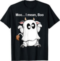 Funny Halloween Shirts For Men, Ghost Cow Moo I Mean Boo Halloween Outfit Funny Cow Lover T-Shirt Menswear