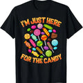 Funny Halloween Shirts I'M Just Here Candy Funny Halloween Pun Menswear Available Size S 5XL T-Shirts, Hoodie, Sweatshirt
