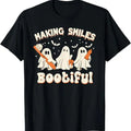 Funny Halloween Shirts For Men, Making Smiles Bootiful Halloween Funny Ghost Dentist Dental T-Shirt Menswear