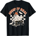 Funny Halloween Shirts For Men, Retro Halloween Creep it Real Funny Ghost Skateboard T-Shirt Menswear
