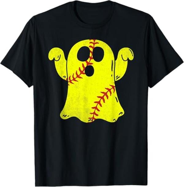 Funny Halloween Shirts Softball Ghost Softball Lover Halloween Costume Menswear Available Size S 5XL T-Shirts, Hoodie, Sweatshirt