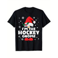 Funny Hockey Gnome Family Matching Group Happy Christmas Printed T-shirt Comfortable Breathable, Casual Short Sleeve,...