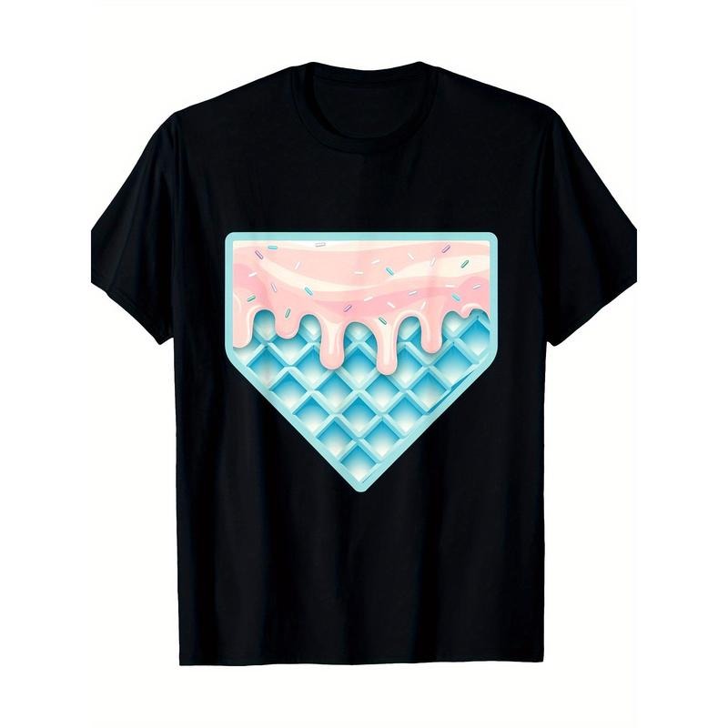 Funny Home Plate Drip- Ice Cream Softball& Baseball T-Shirt, Men's T-shirt, 220g made in usastyle{n002}2 Hoodie, Sweatshirt