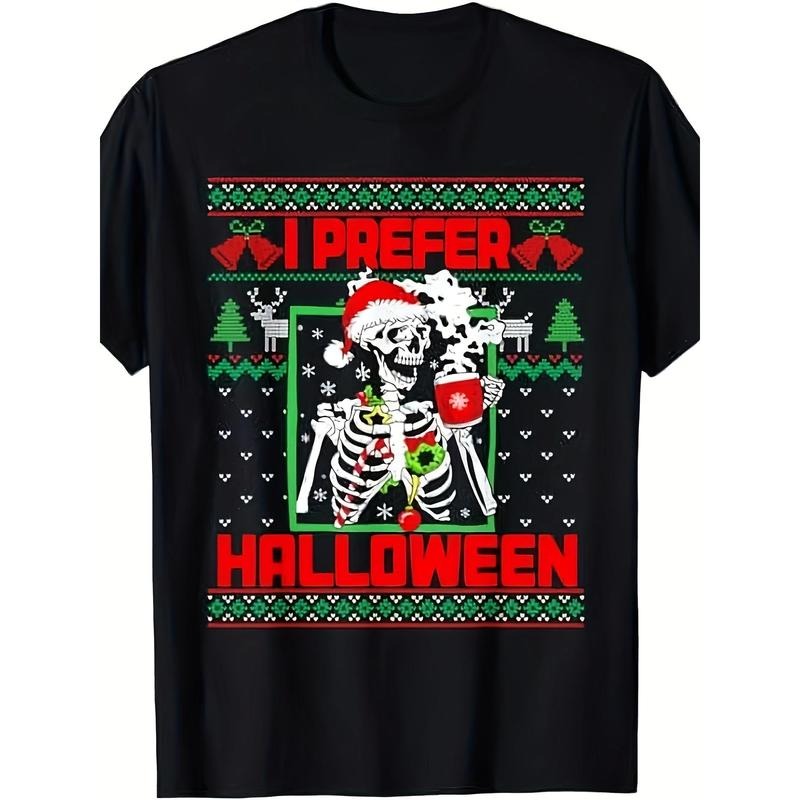 Funny I Prefer Halloween Ugly Christmas Sweater Men's T-Shirt made in usa Hoodie, Sweatshirt | GrindPrints.com