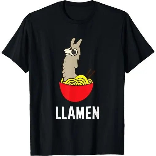 Funny LLama LLamen Noodles Chinese Food Llama T-Shirt Made in USA Hoodie, Sweatshirt | GrindPrints.com