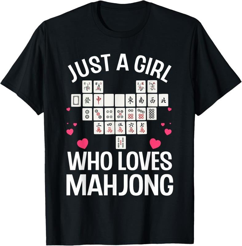 Funny Mahjong Design For Girls Women Chinese Mahjong Players T-Shirt Hoodie, Sweatshirt | GrindPrints.com