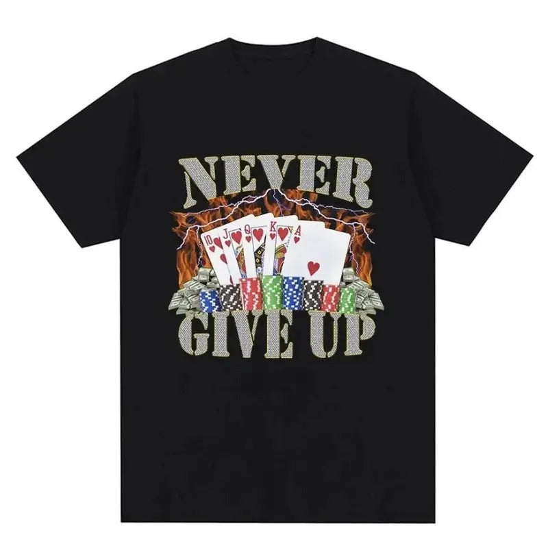 Funny Meme 2024  Never Give Up Meme Graphic T-shirt Men Clothes Fashion Hip Hop TShirt Hoodie, Sweatshirt | GrindPrints.com