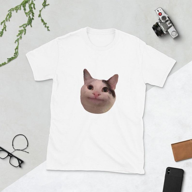 Funny Meme Shirt, Beluga Cat, Smiling cat, Polite cat Tee, Gift Unisex T-Shirt Hoodie, Sweatshirt | GrindPrints.com