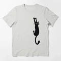 Funny Meme Shirt, Black Cat Holding On Essential T-Shirt Casual Classic Hoodie, Sweatshirt | GrindPrints.com