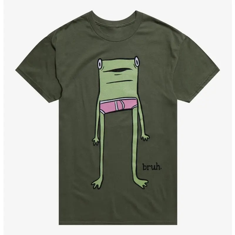 Funny Meme Shirt, Bruh Frog T-Shirt By Michael Olson Art Casual Classic Hoodie, Sweatshirt | GrindPrints.com