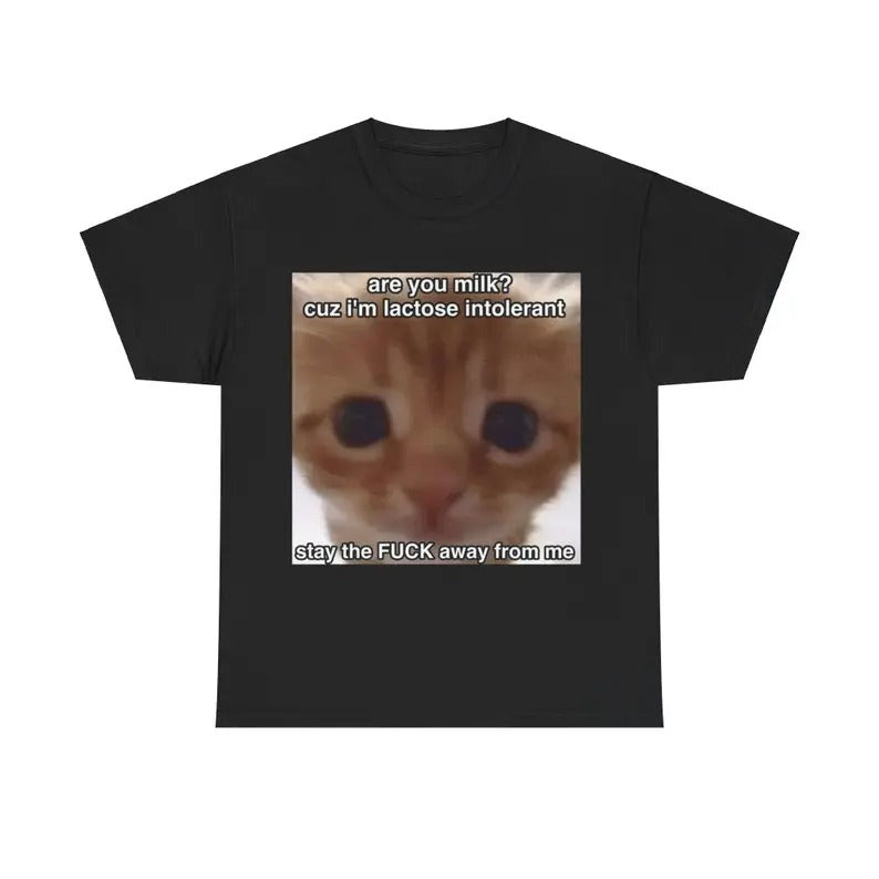 Funny Meme Shirt, Cat Lactose Intolerant Tee, Gift Unisex T-Shirt Hoodie, Sweatshirt | GrindPrints.com