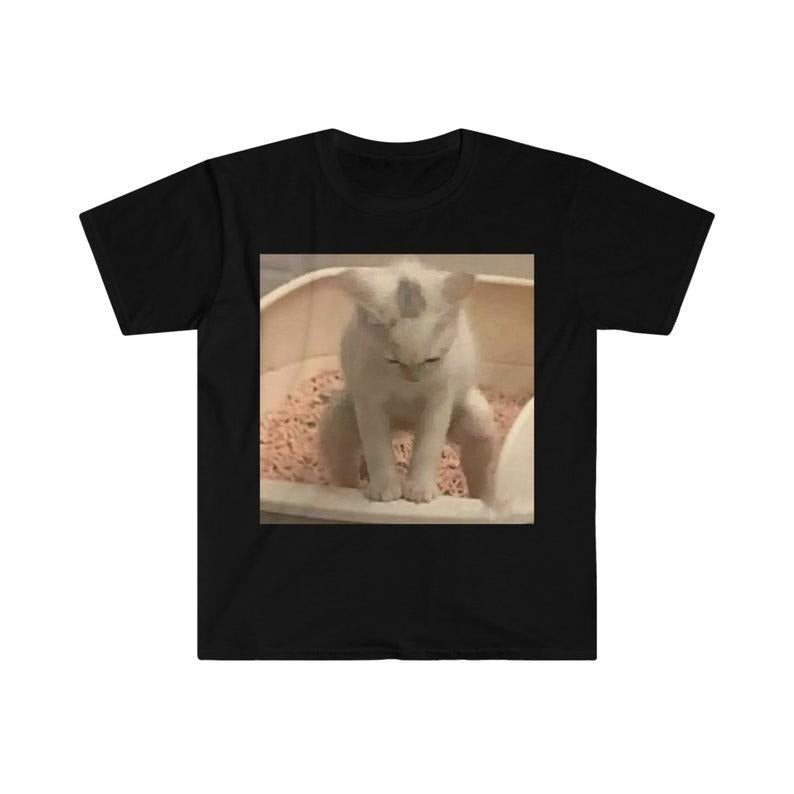 Funny Meme Shirt, Kitty Cat Taking a Poop Kitten Joke Tee, Gift Unisex T-Shirt Hoodie, Sweatshirt | GrindPrints.com