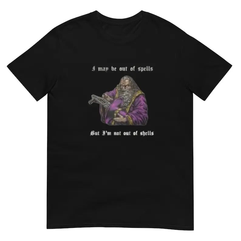 Funny Meme Shirt, Out of spells Wizard Tee, Gym Gift Unisex T-Shirt Hoodie, Sweatshirt | GrindPrints.com