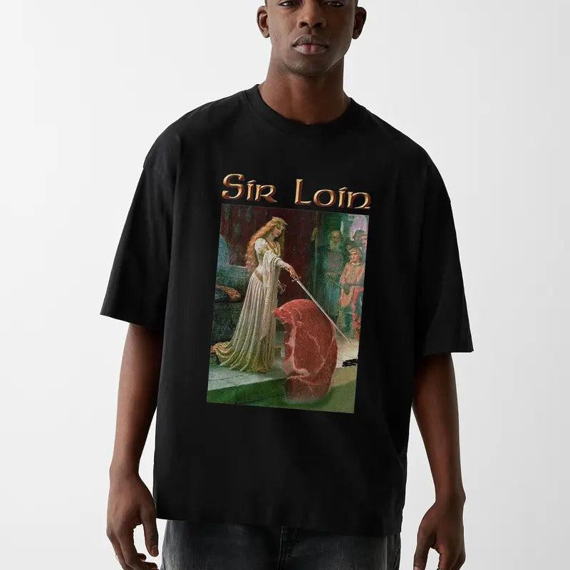 Funny Meme Shirt, Sir Loin Steak Vintage T-Shirt, Quirky And Humorous Quote Merch, Retro Trendy Unisex Classic Cotton...