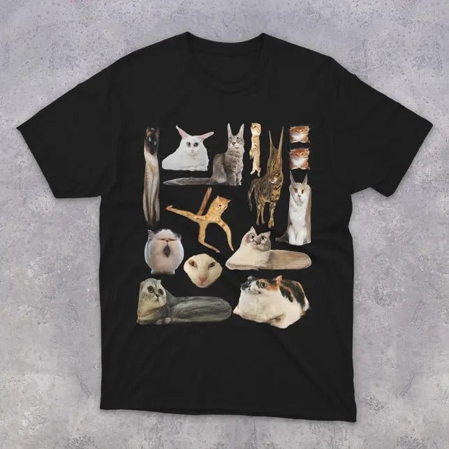 Funny Meme Shirt, Squished Cats Tee, Cat Lover Gift Unisex T-Shirt Hoodie, Sweatshirt | GrindPrints.com