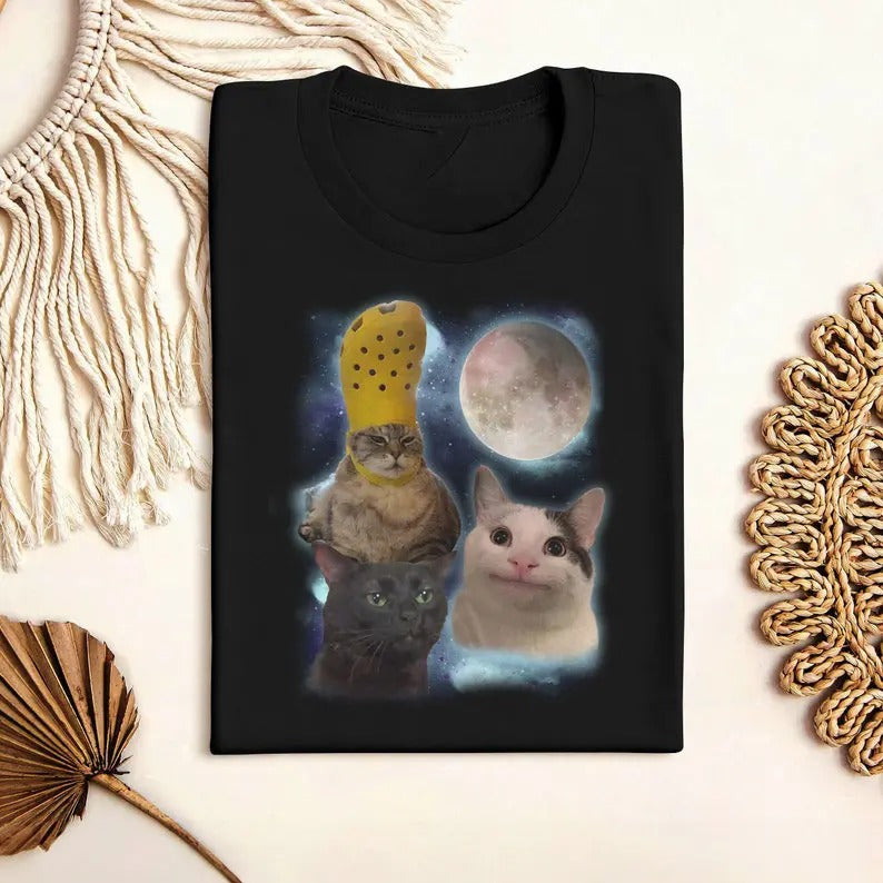 Funny Meme Shirt, Three Cats Vintage Tee, Gift Unisex T-Shirt Hoodie, Sweatshirt | GrindPrints.com