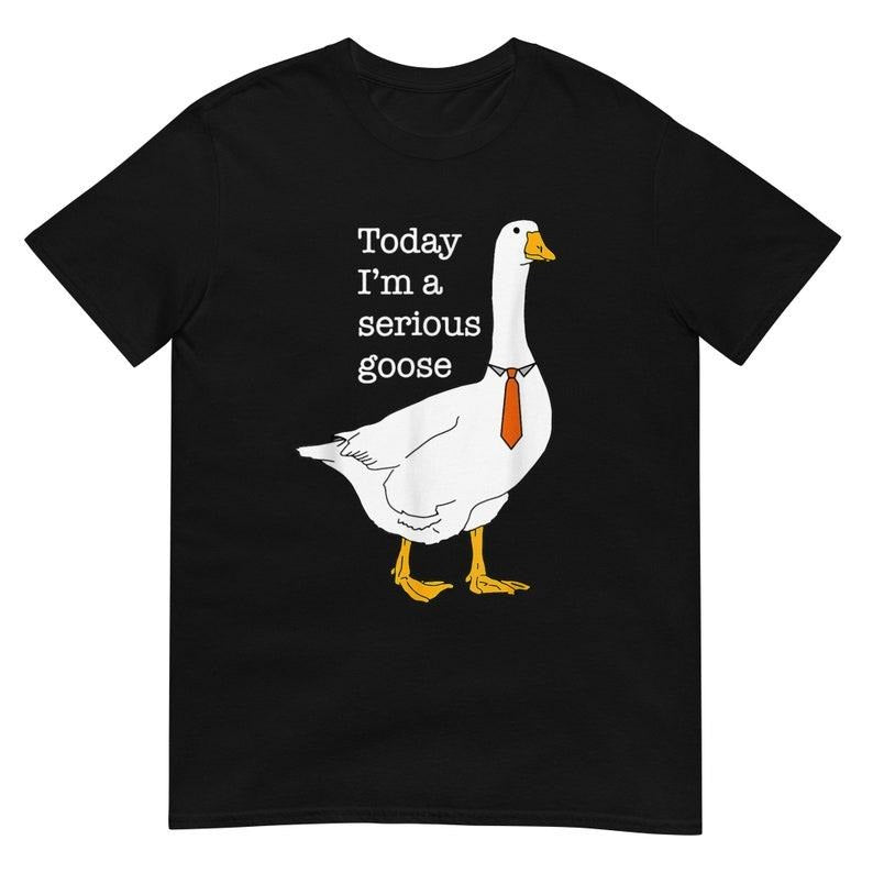 Funny Meme Shirt, Today I'm A Serious Goose Tee, Gift Unisex T-Shirt Hoodie, Sweatshirt | GrindPrints.com