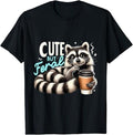 Funny Meme Shirts For Men, Animal Lovers Cute But Feral Funny Racoon Quote Racoon Meme T-Shirt Menswear Top Vintage...
