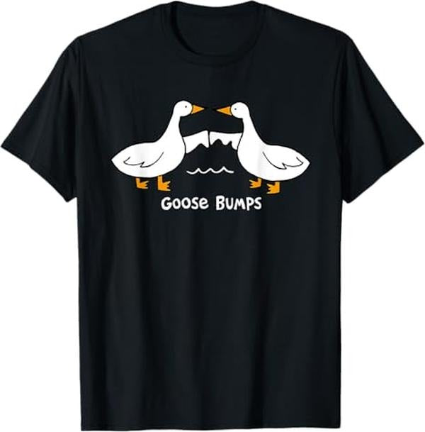 Funny Meme Shirts For Men, Goose Bumps Funny Meme Animal Silly Goose Vintage T-Shirt Menswear Top Hoodie, Sweatshirt