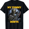Funny Meme Shirts For Men, My Tummy Hurts Funny Cool Edgy Hard Skeleton Meme T-Shirt Menswear Top Hoodie, Sweatshirt