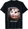 Funny Meme Shirts For Men, Opossum Stressed Funny Street Cat Meme T-Shirt Menswear Top Hoodie, Sweatshirt | GrindPrints.com