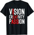 Funny Men Shirts, Vision Creativity Passion Funny Meme Men's Humor T-Shirt Menswear Top Casual Cotton Fashion Tee Hoodie,...
