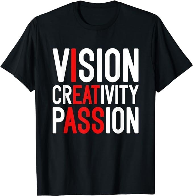 Funny Men Shirts, Vision Creativity Passion Funny Meme Men's Humor T-Shirt Menswear Top Casual Cotton Fashion Tee Hoodie,...