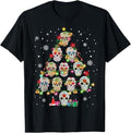 Funny Mexican Christmas Shirt, Christmas Gift, Skull Christmas Tree Funny Mexican Flower Sugar Skull T-Shirt