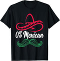 Funny Mexican Shirts, 0% Mexican Shirt Mexican Fiesta Party Funny Cinco de Mayo T-Shirt Menswear Top Casual Classic...
