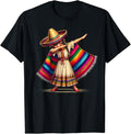 Funny Mexican Shirts Funny Dabbing Mexican Poncho Sombrero Cinco De Mayo Girl Menswear Top Casual Classic T-Shirts, Hoodie, Sweatshirt