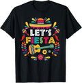 Funny Mexican Shirts, Lets Mexican Fiesta Cinco De Mayo Party Colorful Guitar Fun T-Shirt Menswear Top Casual Classic...