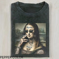 Funny Mona Lisa Cool Tshirt, Unisex Meme Cringe Funny Dumb Shirt Top Menswear Womenswear Streetwear Hoodie, Sweatshirt