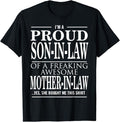 Funny Mother Shirts, Gift For Mom, Proud Son In Law Of A Freaking Awesome Mother In Law T-Shirt