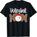 Funny Mother Shirts Mom Volleyball Mom Leopard Messy Bun Game Day Funny Menswear Top T-Shirts, Hoodie, Sweatshirt
