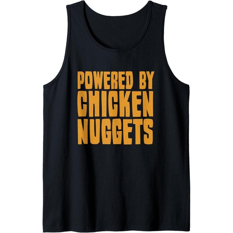 Funny Powered By Chicken Nuggets Women Men  Tank Top T-Shirts, Hoodie, Sweatshirt | GrindPrints.com