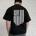 Funny QR Scan Code Dancing US Flag Funny T-Shirt Tshirt Casual Style Crew Neck Short Sleeve T-Shirt Tops Trendy for...
