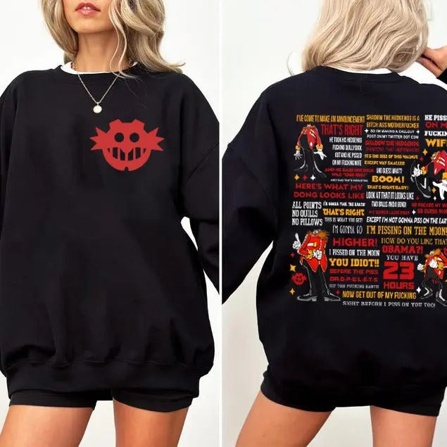 Funny Shadow Hedgehog Announcement Quote Funny Dr Eggman 2 Sides Shirt Son1c Streetwear Shirt Movie Dr. Eggman Meme 2000s Videogame Shirtstyle{N002}2 T-Shirts, Hoodie, Sweatshirt