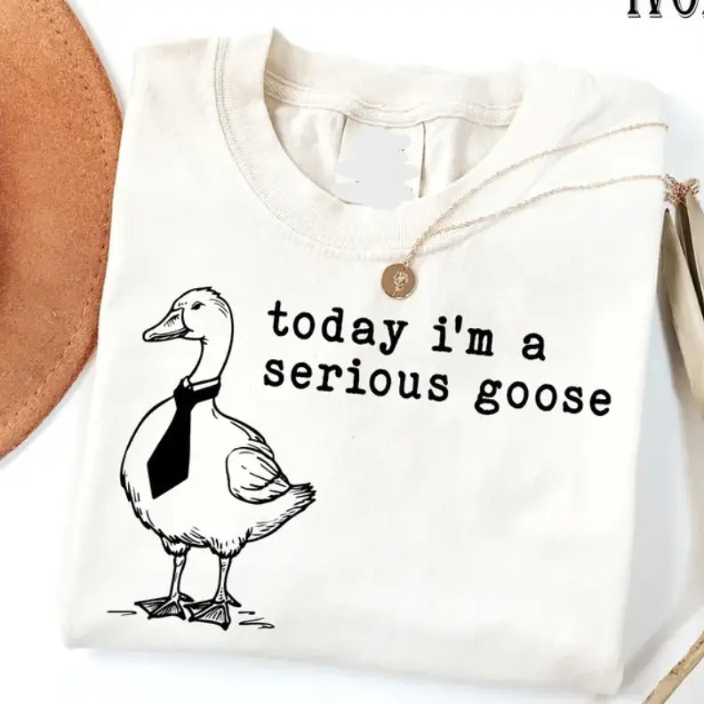 Funny Shirt, Today I'm a Serious Goose Tshirt, Funny Silly Shirt, Funny Goose Shirt Hoodie, Sweatshirt | GrindPrints.com