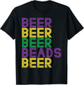 Funny Shirts for Men, Retro Beer Beads Funny Mardi Gras Party Carnival Men Women T-Shirt