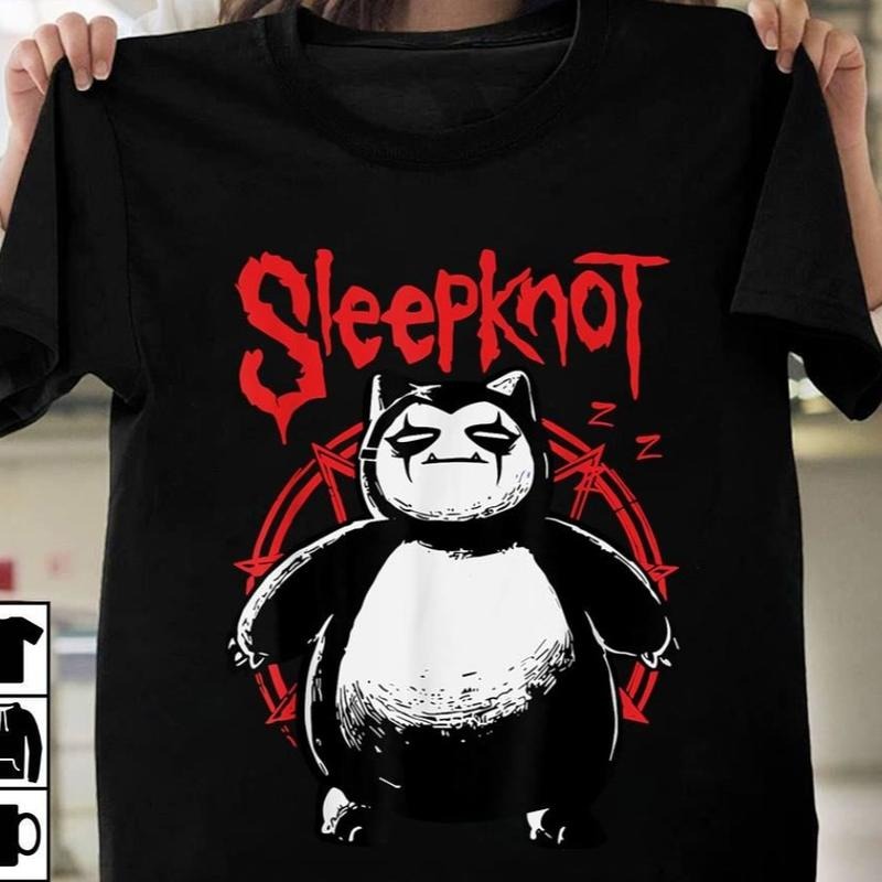 Funny Slipknot Sleepknot Snorlax T-Shirt Metal Band Shirt Cotton Graphic Tee Hoodie, Sweatshirt | GrindPrints.com
