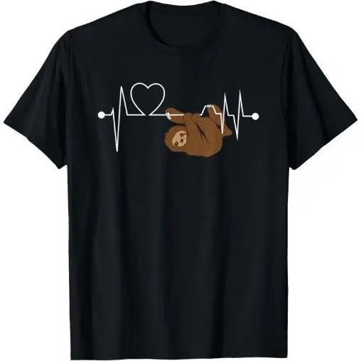 Funny Sloth Heart Heartbeat Sloths Lover Gift Women Girls T-Shirt  Made in USA Hoodie, Sweatshirt | GrindPrints.com