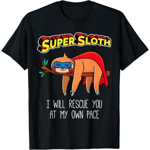 Funny Sloth Superhero Super Sloth Hero Gift T-Shirt Made in USA Hoodie, Sweatshirt | GrindPrints.com
