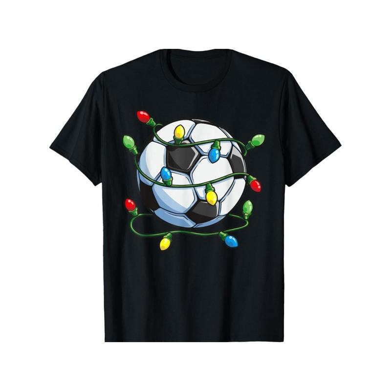 Funny Soccer & Christmas Lights Men's T-Shirt